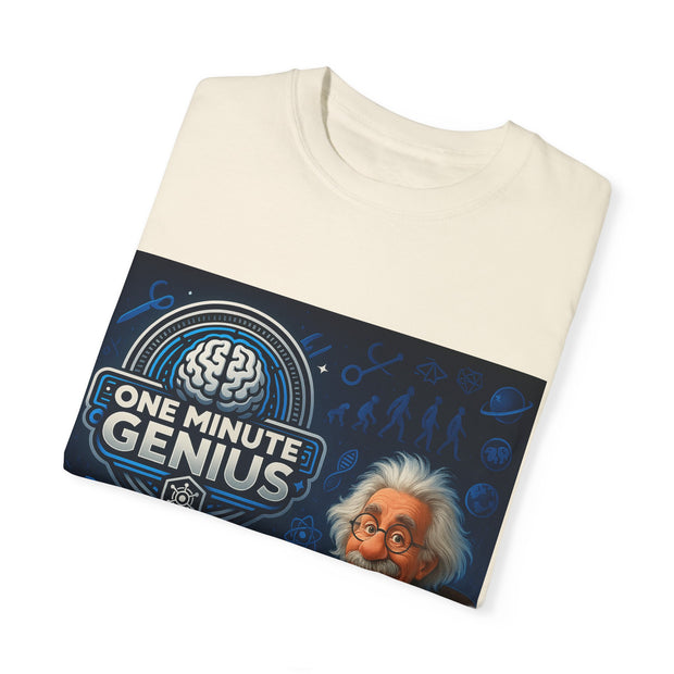 One Minute Genius T-Shirt - Unisex Garment-Dyed Tee for Science Lovers
