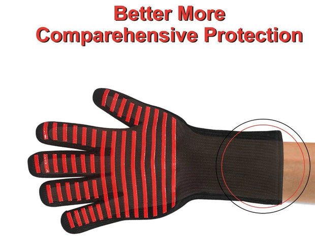 BBQ Gloves High Temperature Resistance Oven Mitts 500 800 Degrees Fireproof Barbecue Heat Insulation Microwave Oven Gloves