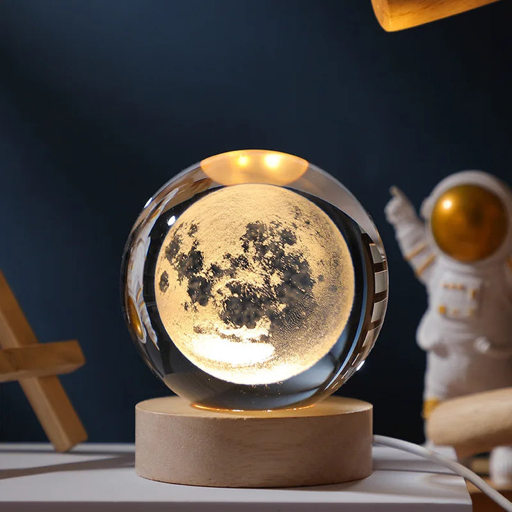 Crystal Ball Planet Night Light Laser Festival Gifts Home Desktop Decoration