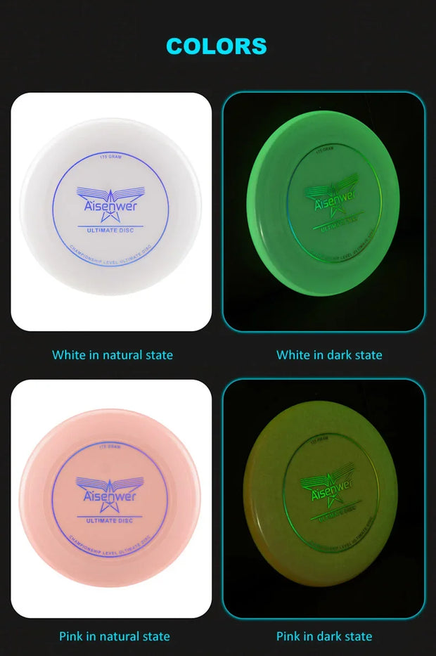 Ultimate Nightlight Flying Discs 175g Noctilucent Swirling Flying Saucer for Adult Teens Beach Backyard Camping Outdoor Sports