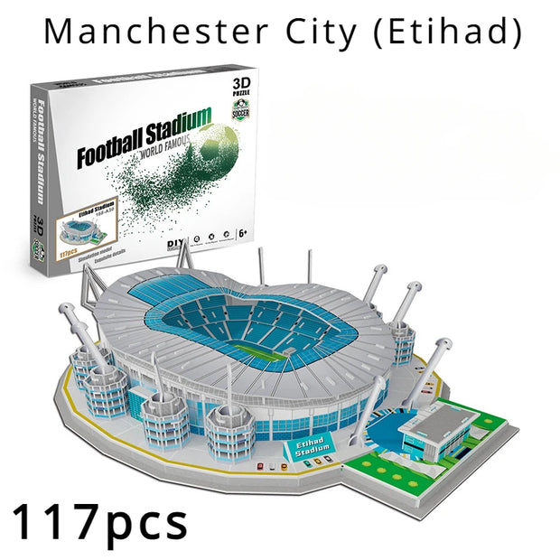 Large Sports Soccer Toys 3D Building Model World Cup Football Stadiums Puzzle Model Kit DIY Toy for Adult Kids Real Madrid Fan