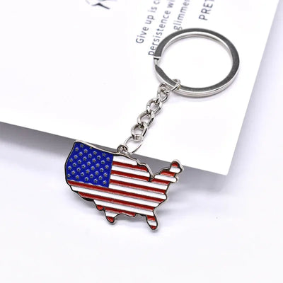 American Flag Independence Day Keychain KeyRing Women Man Accessories Jewelry Bag Pendant Family Gift