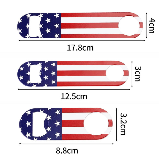 USA Flag Bottle Opener, Heavy Duty Stainless Steel Beer Opener, Souvenir Gift