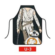Star Wars Darth Vader Cartoon Digital Printing Women Men Kitchen Cooking Anti-Fouling Waterproof Apron