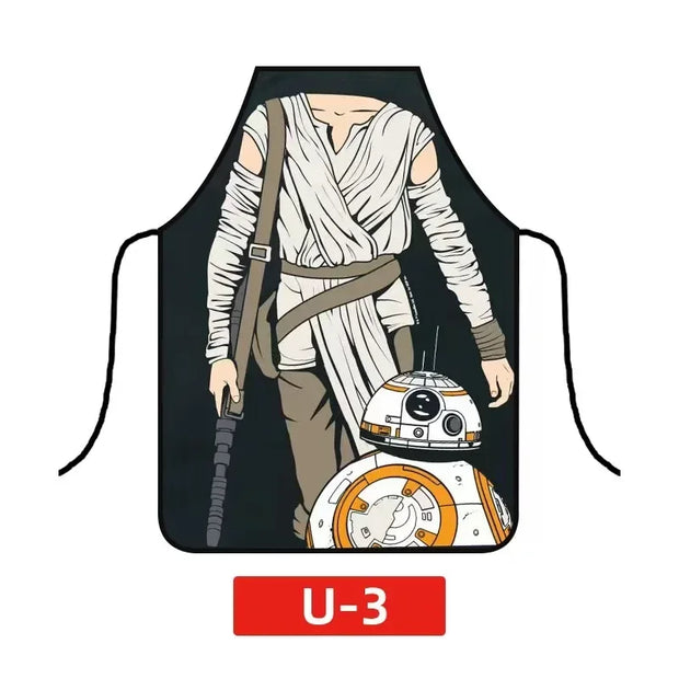 Star Wars Darth Vader Cartoon Digital Printing Women Men Kitchen Cooking Anti-Fouling Waterproof Apron