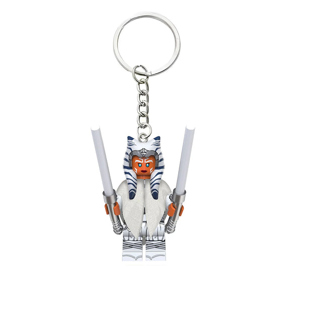 Star Wars Mini Figure Keychain | Darth Vader, Luke, Ahsoka – Block Style