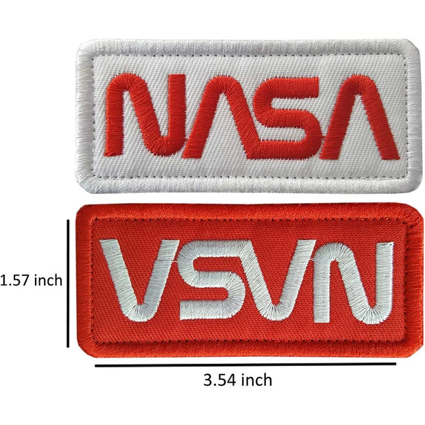 NASA Patches 6 Pieces,Embroidered Iron On/Sew On Space Patches,US Flag Patch,Chenille patch (Iron on/Heat Transfer Backing)