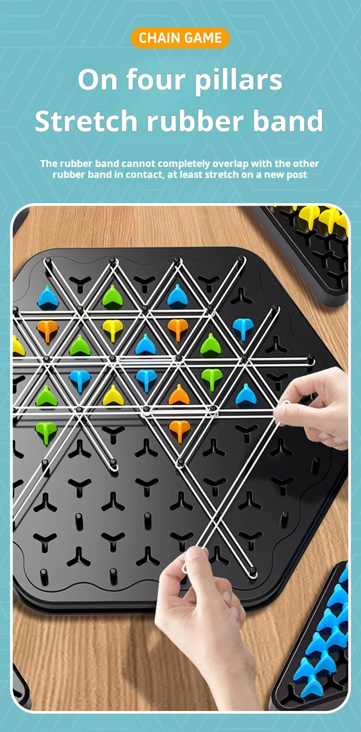 Chess Game Triangle Rubber Band Game Educational Family Party Gift