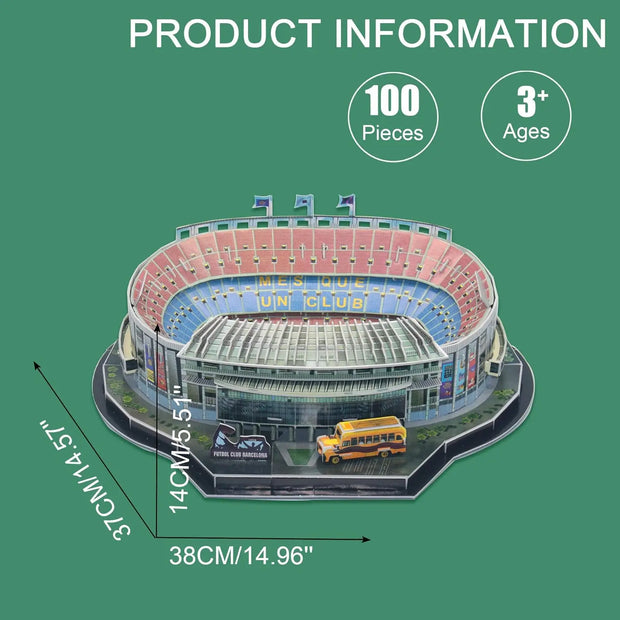 Large Sports Soccer Toys 3D Building Model World Cup Football Stadiums Puzzle Model Kit DIY Toy for Adult Kids Real Madrid Fan