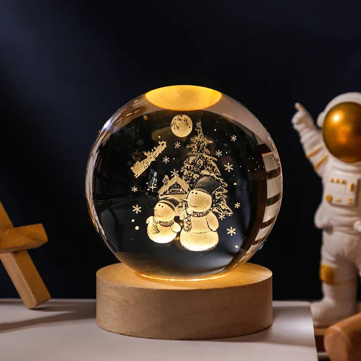 Crystal Ball Planet Night Light Laser Festival Gifts Home Desktop Decoration