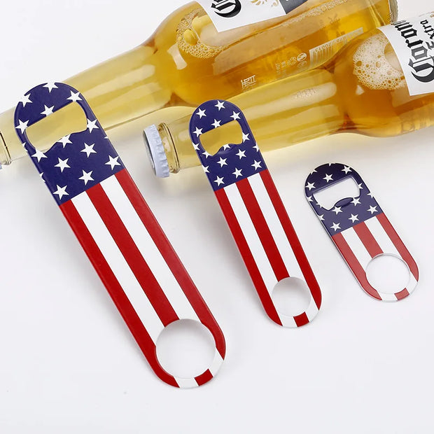 USA Flag Bottle Opener, Heavy Duty Stainless Steel Beer Opener, Souvenir Gift