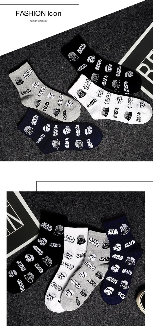 Star Wars Crew Socks by Hasbro | Cotton Mid-Tube Socks for Men & Women