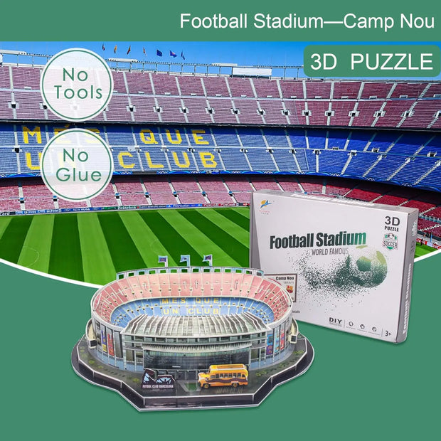 Large Sports Soccer Toys 3D Building Model World Cup Football Stadiums Puzzle Model Kit DIY Toy for Adult Kids Real Madrid Fan