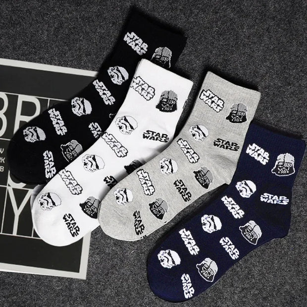 Star Wars Crew Socks by Hasbro | Cotton Mid-Tube Socks for Men & Women