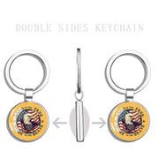 USA Independence Day Keychains United States Flag Statue of Liberty July Fourth Jewelry Two Sides Glass Ball Pendant Key Chains