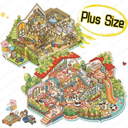 DIY Plus Size Treasure Box World Landscape Sticker 3D Pocket Cabin Scene Stickers Gift for Kid Child