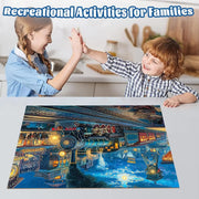 Adult Jigsaw Puzzle Train Departure 1000/500/300/120 Piece Landscape Puzzle Birthday Gift Game Room Club Decor Entertainment Toy