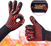 BBQ Gloves High Temperature Resistance Oven Mitts 500 800 Degrees Fireproof Barbecue Heat Insulation Microwave Oven Gloves