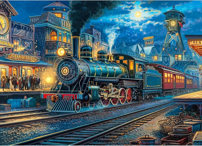 Adult Jigsaw Puzzle Train Departure 1000/500/300/120 Piece Landscape Puzzle Birthday Gift Game Room Club Decor Entertainment Toy