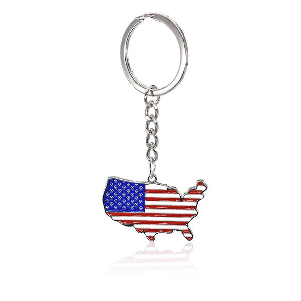American Flag Independence Day Keychain KeyRing Women Man Accessories Jewelry Bag Pendant Family Gift