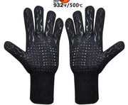 BBQ Gloves High Temperature Resistance Oven Mitts 500 800 Degrees Fireproof Barbecue Heat Insulation Microwave Oven Gloves