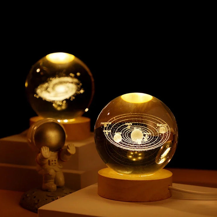 Crystal Ball Planet Night Light Laser Festival Gifts Home Desktop Decoration