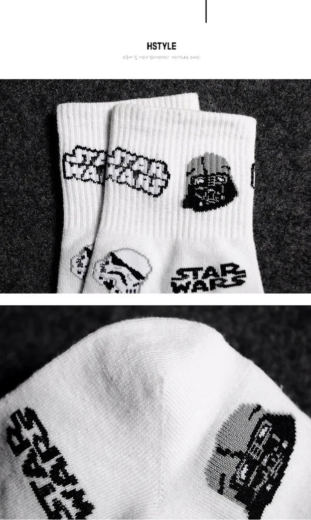 Star Wars Crew Socks by Hasbro | Cotton Mid-Tube Socks for Men & Women