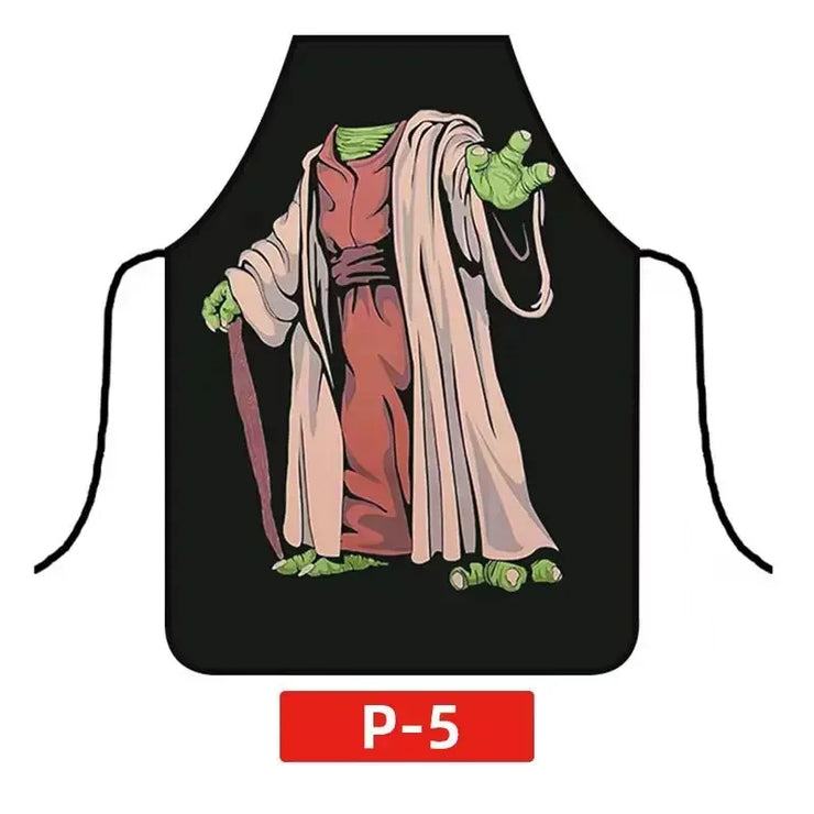 Star Wars Darth Vader Cartoon Digital Printing Women Men Kitchen Cooking Anti-Fouling Waterproof Apron