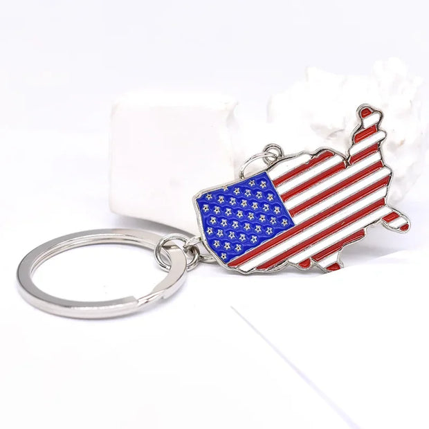 American Flag Independence Day Keychain KeyRing Women Man Accessories Jewelry Bag Pendant Family Gift