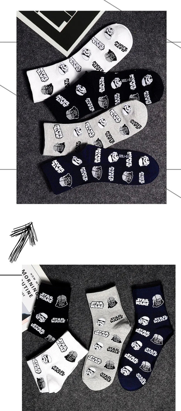Star Wars Crew Socks by Hasbro | Cotton Mid-Tube Socks for Men & Women