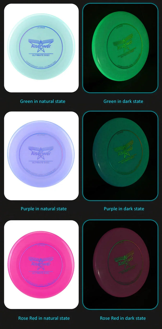 Ultimate Nightlight Flying Discs 175g Noctilucent Swirling Flying Saucer for Adult Teens Beach Backyard Camping Outdoor Sports