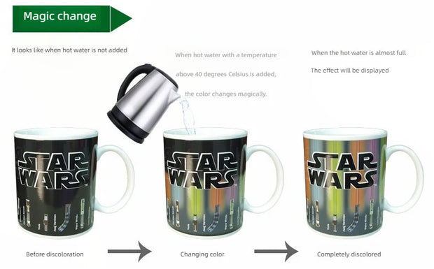 Star Wars Color-Changing Mug | Heat-Activated Lightsaber Design