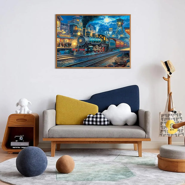 Adult Jigsaw Puzzle Train Departure 1000/500/300/120 Piece Landscape Puzzle Birthday Gift Game Room Club Decor Entertainment Toy