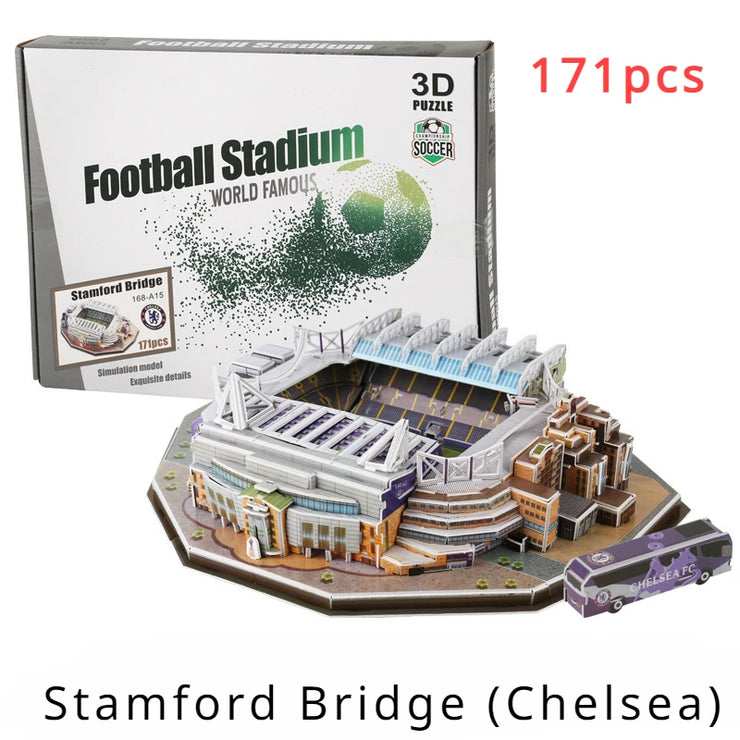 Large Sports Soccer Toys 3D Building Model World Cup Football Stadiums Puzzle Model Kit DIY Toy for Adult Kids Real Madrid Fan